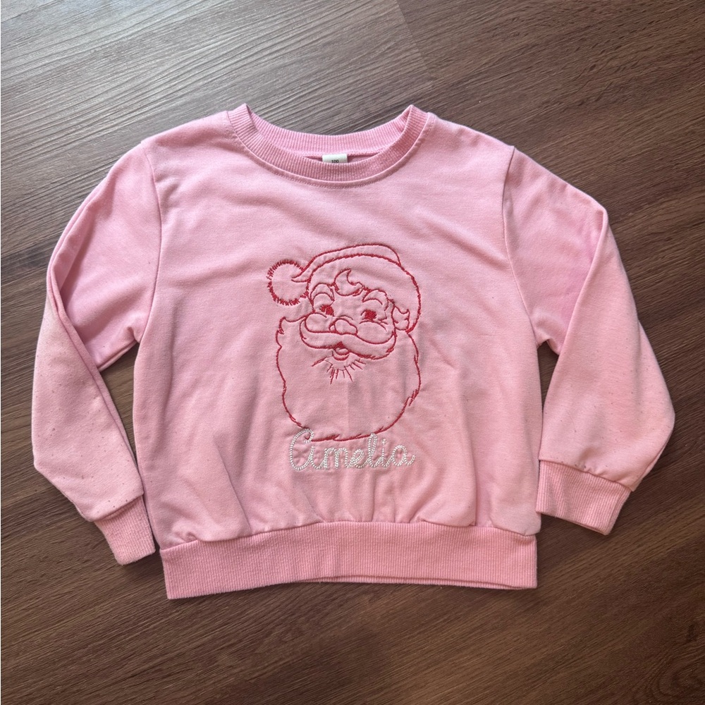 Amelia Pink Santa Sweatshirt